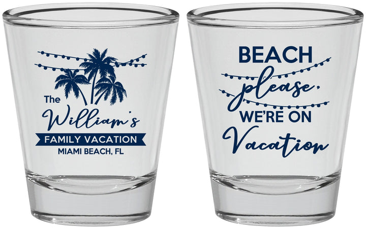 Personalized Family Vacation Shot Glasses - Beach Please | 180004