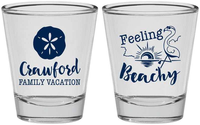 Personalized Family Vacation Shot Glasses - Feeling Beachy | 180009