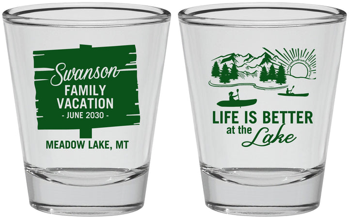 Personalized Family Vacation Shot Glasses - Life Is Better At The Lake | 180010