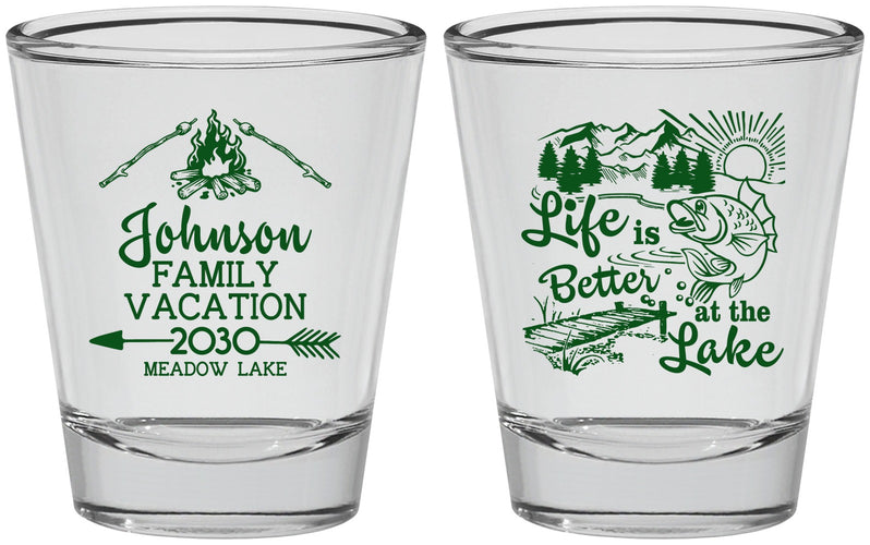 Personalized Family Vacation Shot Glasses - Lake Camping | 180011
