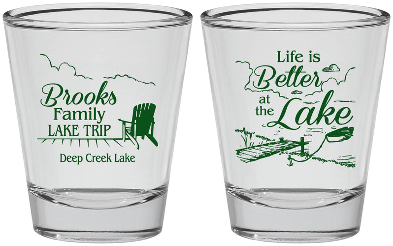 Personalized Family Vacation Shot Glasses - Lake Camping | 180012