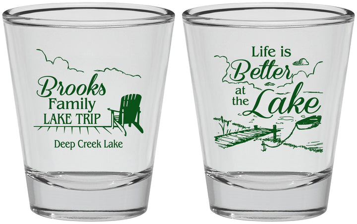 Personalized Family Vacation Shot Glasses - Lake Camping | 180012