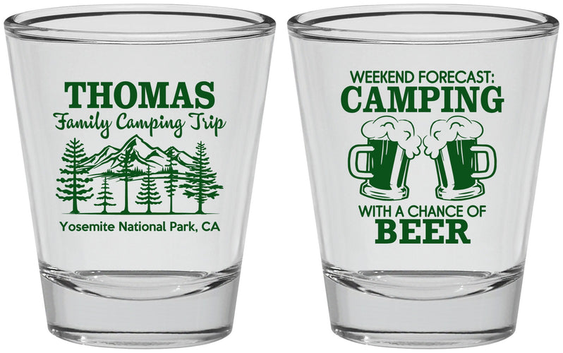 Personalized Family Vacation Shot Glasses - Camping Park | 180013