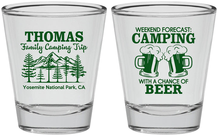 Personalized Family Vacation Shot Glasses - Camping Park | 180013