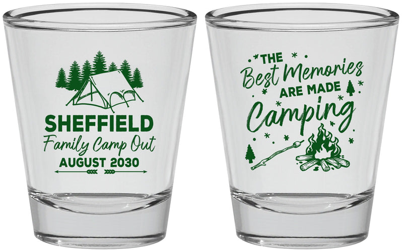 Personalized Family Vacation Shot Glasses - Camping Park | 180015