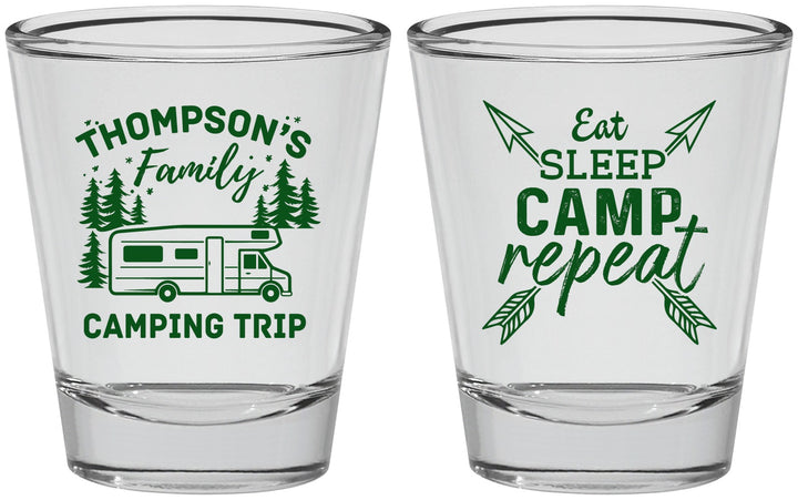 Personalized Family Vacation Shot Glasses - Camping Trip | 180016