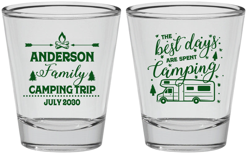 Personalized Family Vacation Shot Glasses - Camping Trip | 180017