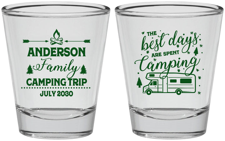 Personalized Family Vacation Shot Glasses - Camping Trip | 180017