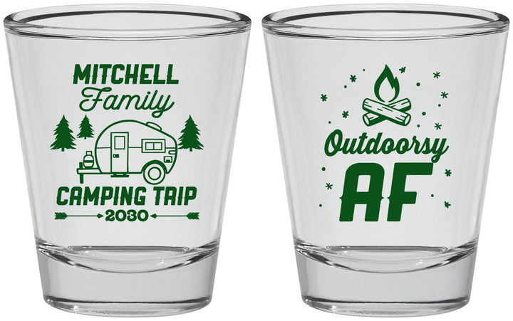 Personalized Family Vacation Shot Glasses - Camping Trip | 180018