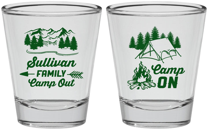 Personalized Family Vacation Shot Glasses - Family Camp Out | 180019