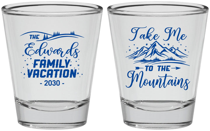 Personalized Family Vacation Shot Glasses - Mountains | 180024
