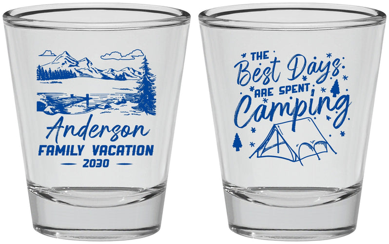 Personalized Family Vacation Shot Glasses - Camping Trip | 180025