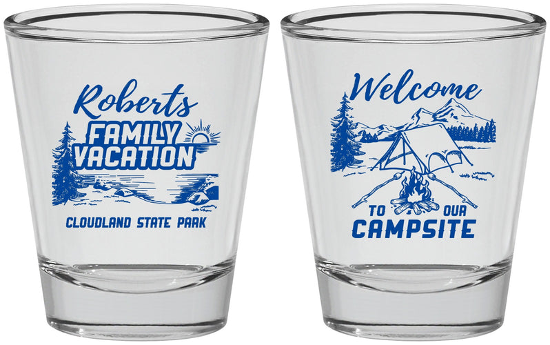 Personalized Family Vacation Shot Glasses - Camping Trip | 180026