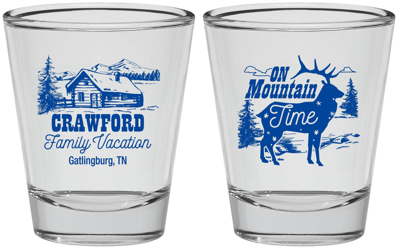 Personalized Family Vacation Shot Glasses - Mountain | 180027