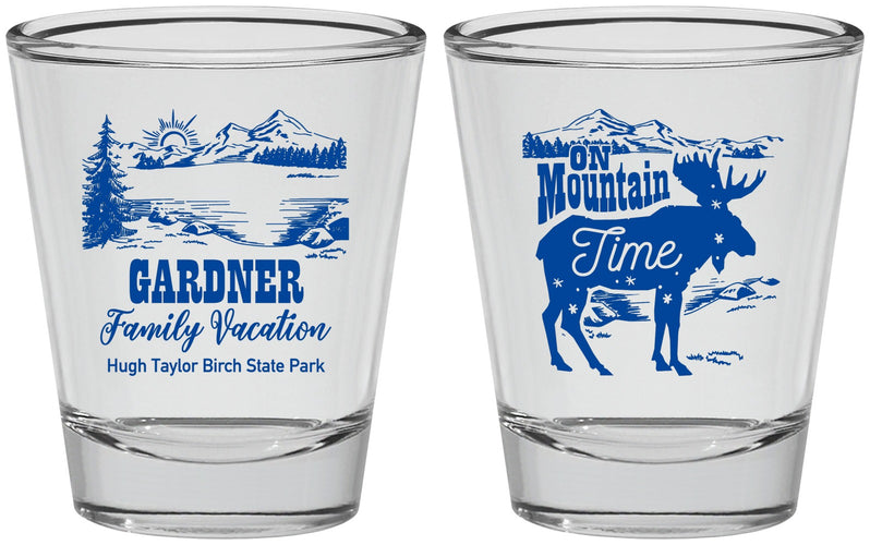 Personalized Family Vacation Shot Glasses - Mountain | 180029