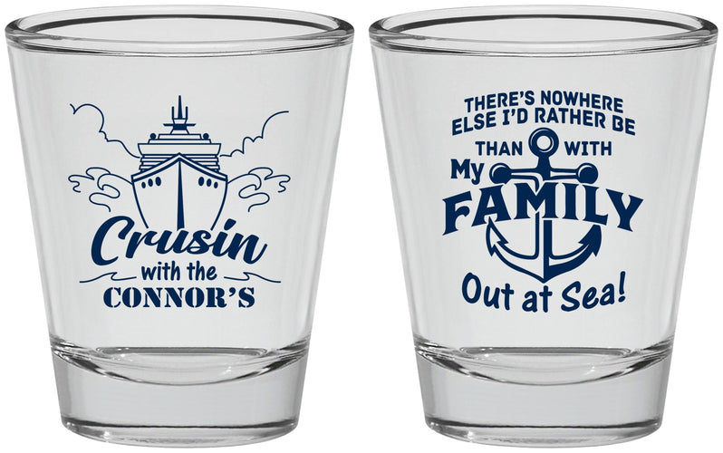 Personalized Family Vacation Shot Glasses - Nautical Cruise | 180031