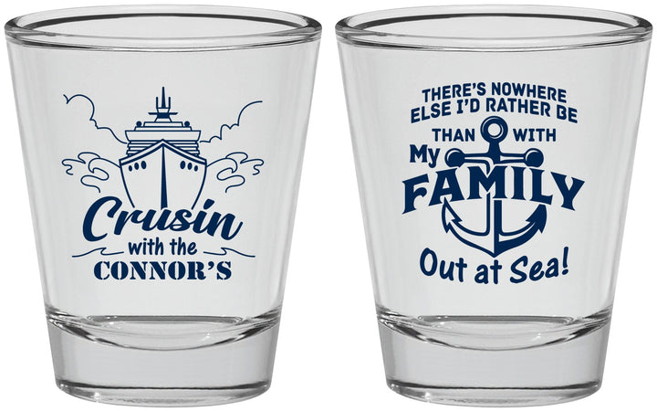 Personalized Family Vacation Shot Glasses - Nautical Cruise | 180031