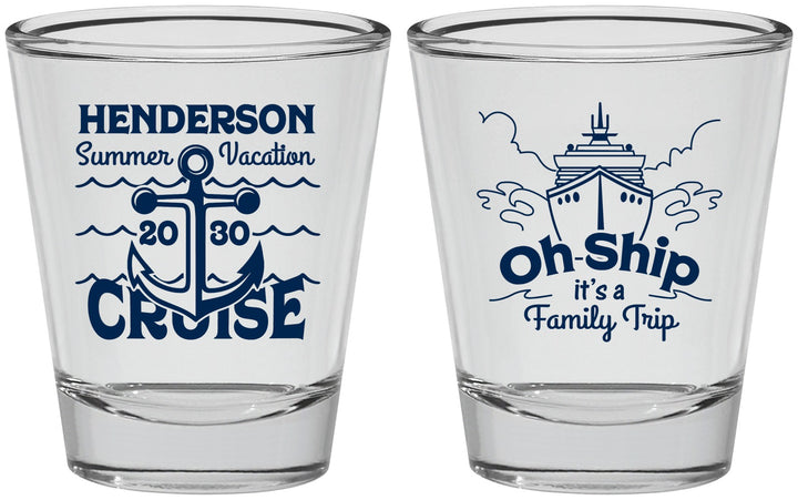 Personalized Family Vacation Shot Glasses - Oh Ship Cruise | 180032
