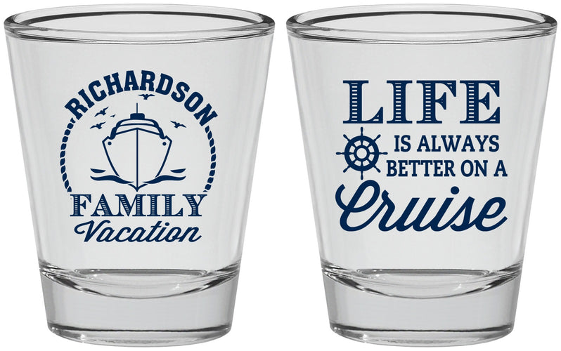 Personalized Family Vacation Shot Glasses - Cruise Ship | 180036