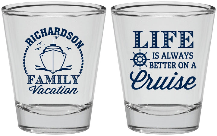 Personalized Family Vacation Shot Glasses - Cruise Ship | 180036