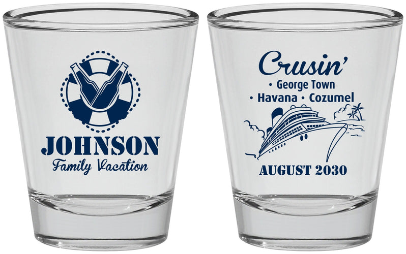 Personalized Family Vacation Shot Glasses - Cruisin Ship | 180039