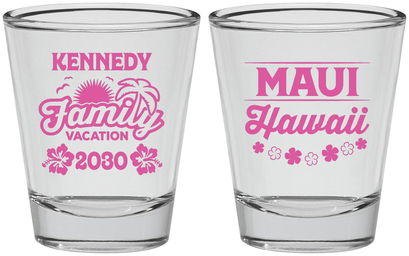 Personalized Family Vacation Shot Glasses - Hawaii | 180040