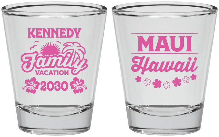 Personalized Family Vacation Shot Glasses - Hawaii | 180040