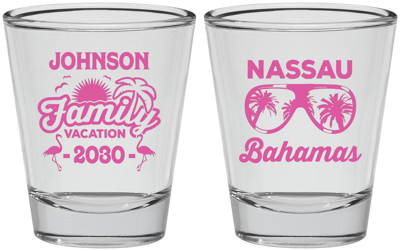 Personalized Family Vacation Shot Glasses - Bahamas | 180041