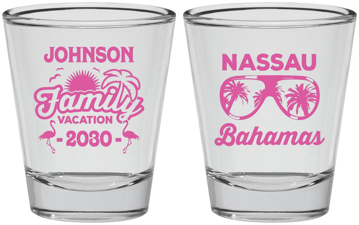 Personalized Family Vacation Shot Glasses - Bahamas | 180041
