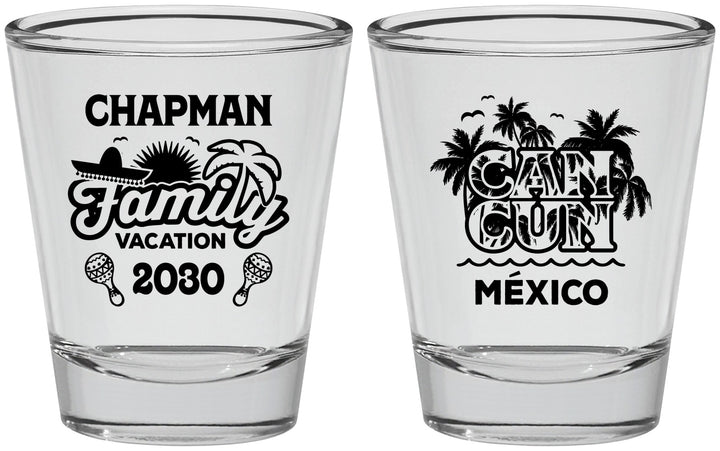 Personalized Family Vacation Shot Glasses - Cancun | 180042