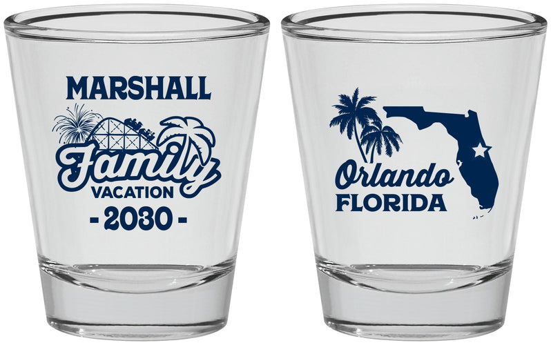 Personalized Family Vacation Shot Glasses - Orlando | 180043