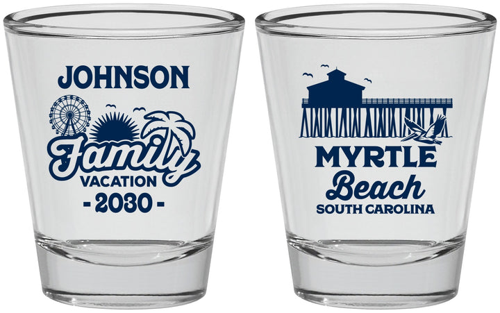 Personalized Family Vacation Shot Glasses - Myrtle Beach | 180045