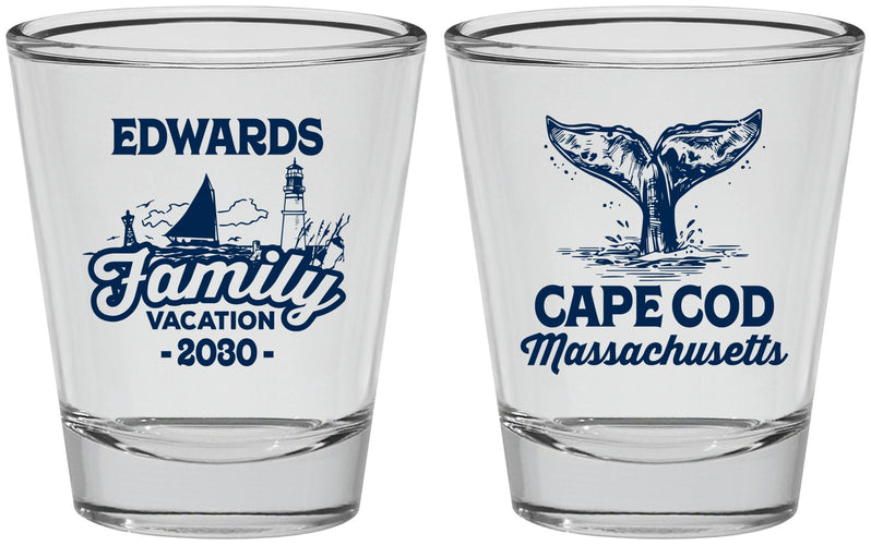 Personalized Family Vacation Shot Glasses - Cape Cod | 180046