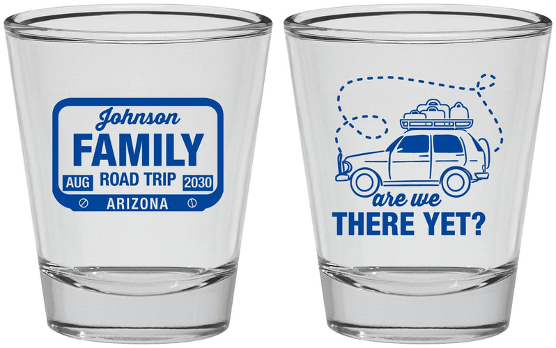 Personalized Family Vacation Shot Glasses - Road Trip Car | 180050