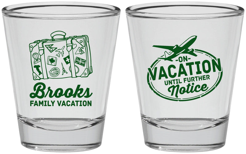 Personalized Family Vacation Shot Glasses - Road Trip Plane | 180052