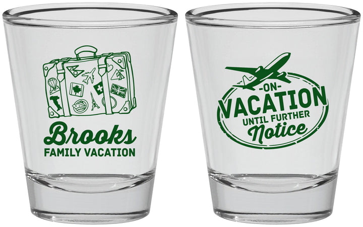 Personalized Family Vacation Shot Glasses - Road Trip Plane | 180052