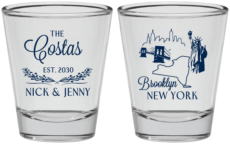 Personalized Wedding Shot Glasses - New  York | 181