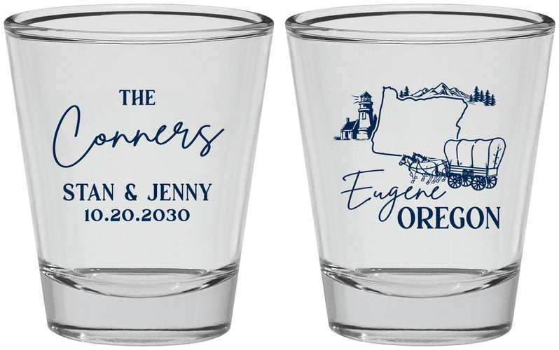 Personalized Wedding Shot Glasses - Oregon | 186