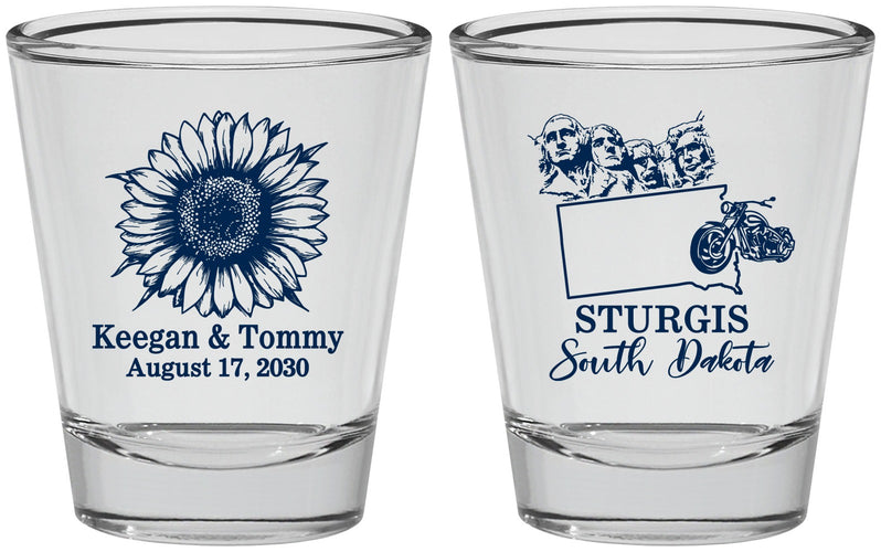 Personalized Wedding Shot Glasses - South Dakota | 190