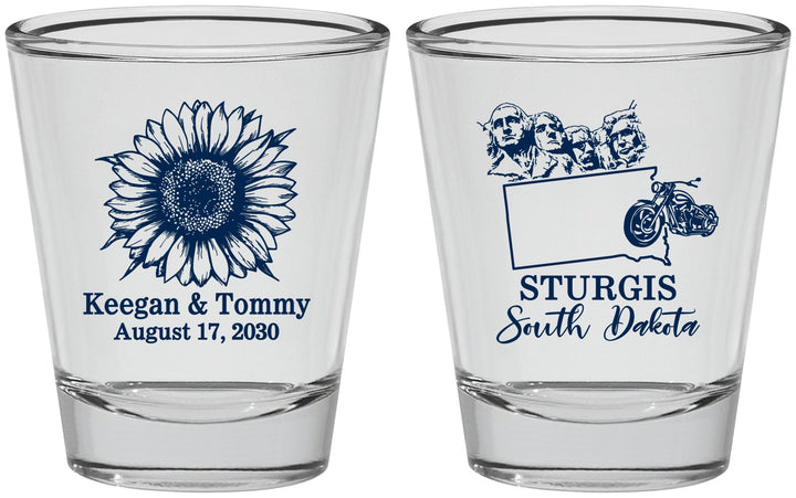 Personalized Wedding Shot Glasses - South Dakota | 190