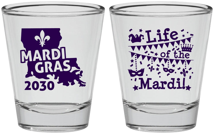 Personalized Mardi Gras Shot Glasses - Life Of The Mardi | 190001