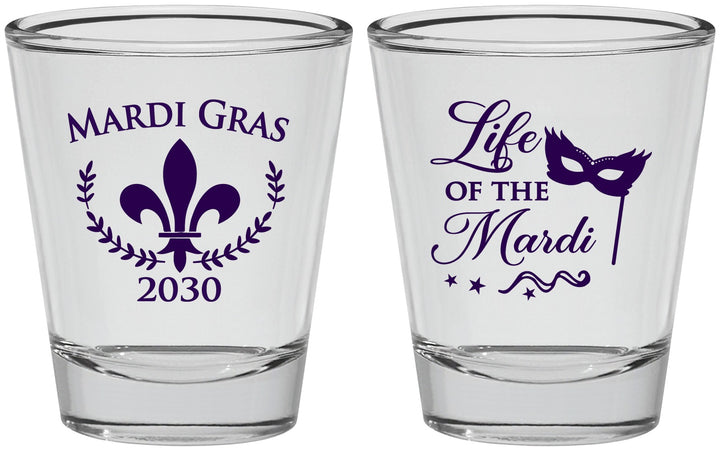 Personalized Mardi Gras Shot Glasses - Life Of The Mardi | 190004