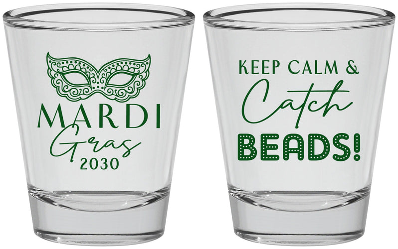 Personalized Mardi Gras Shot Glasses - Beads Nola | 190007