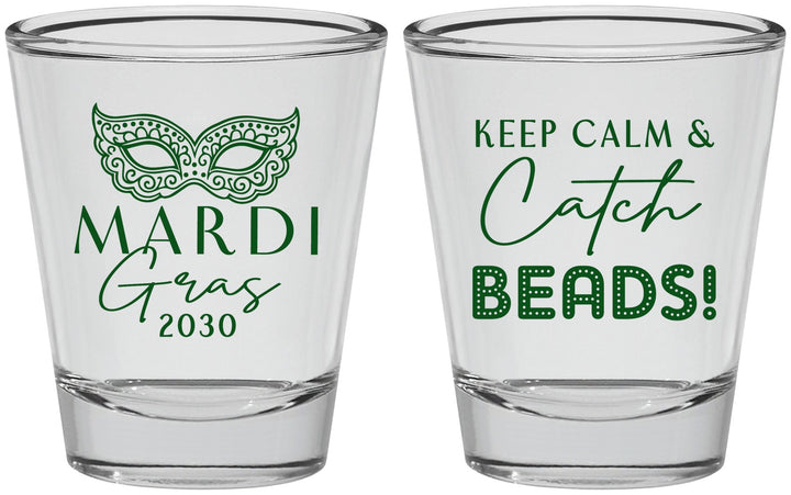 Personalized Mardi Gras Shot Glasses - Beads Nola | 190007