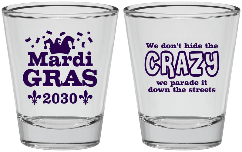 Personalized Mardi Gras Shot Glasses - Fleur De Lis | 190009