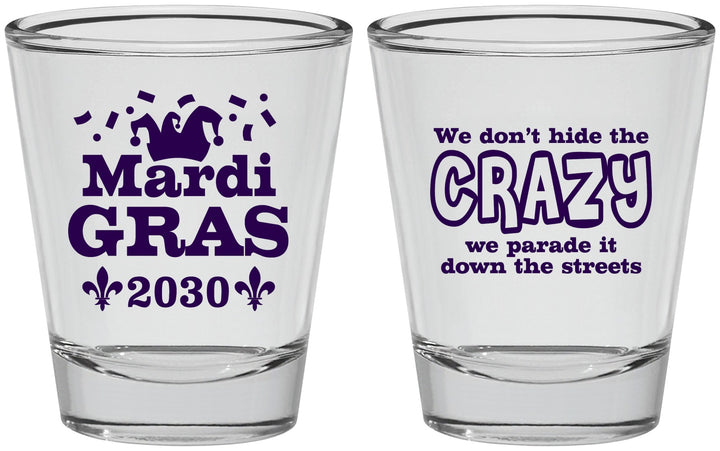 Personalized Mardi Gras Shot Glasses - Fleur De Lis | 190009