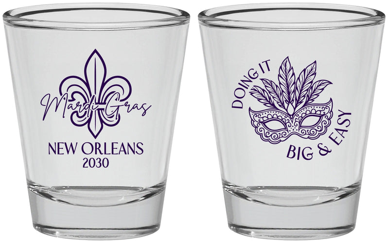 Personalized Mardi Gras Shot Glasses - Fleur De Lis | 190010