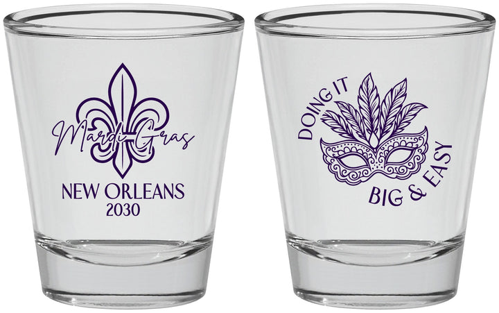 Personalized Mardi Gras Shot Glasses - Fleur De Lis | 190010