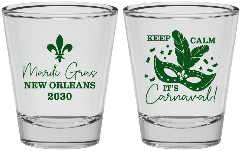 Personalized Mardi Gras Shot Glasses - Fleur De Lis Carnaval | 190011
