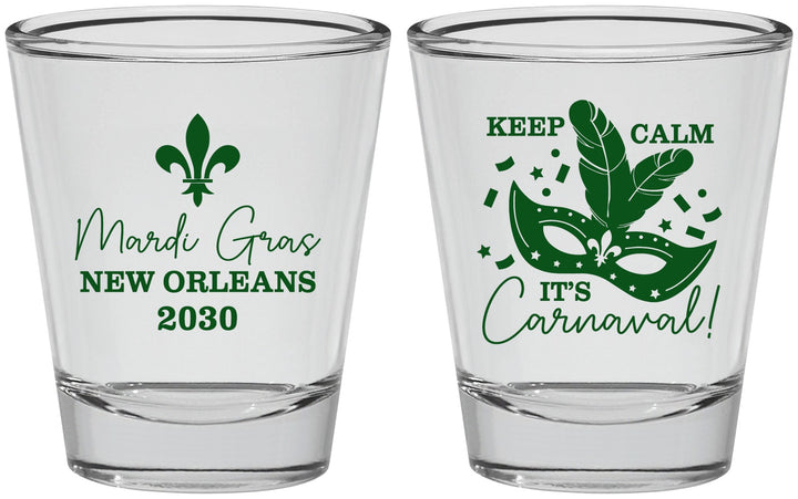 Personalized Mardi Gras Shot Glasses - Fleur De Lis Carnaval | 190011